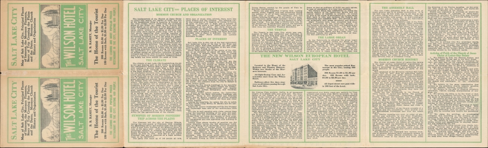 The Wilson Hotel Salt Lake City. / The Principal Places of Interest - Salt Lake City, Utah. - Alternate View 1