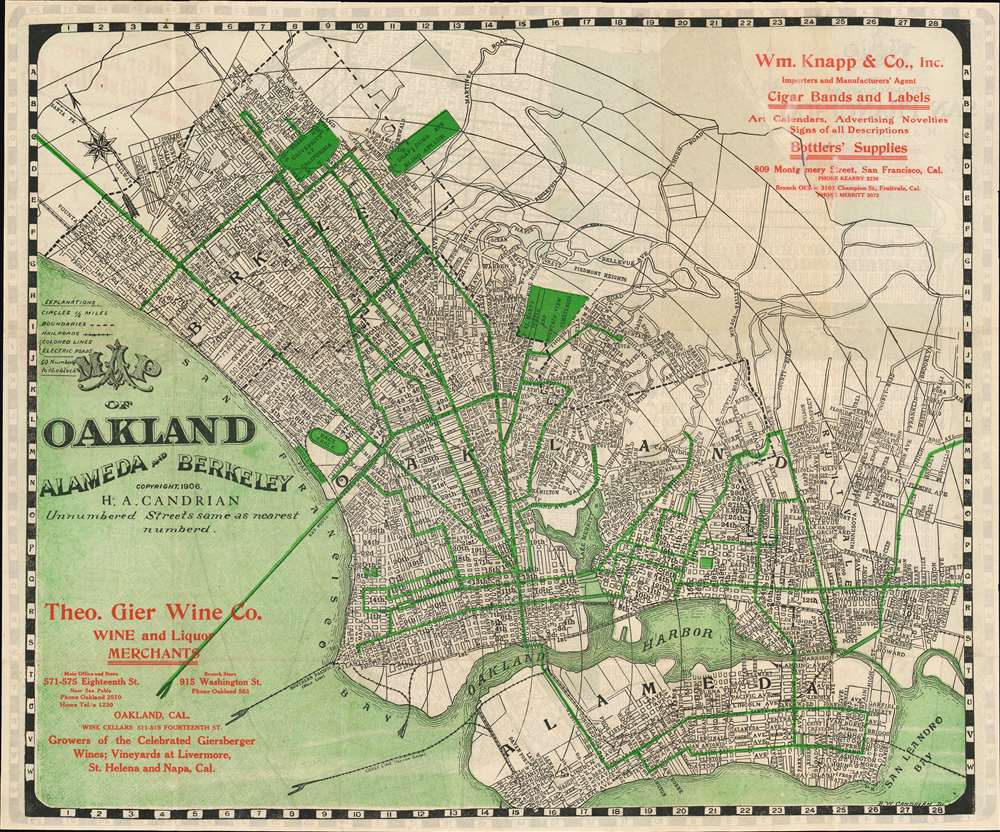 Map of Oakland Alameda and Berkeley. / Map of the City and County of San Francisco. - Main View