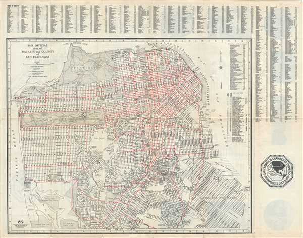 1928 Official map of The City and County of San Francisco ...