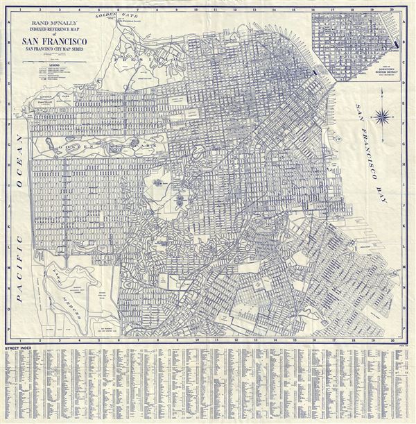 Rand McNally Indexed Reference Map of San Francisco San Francisco City ...