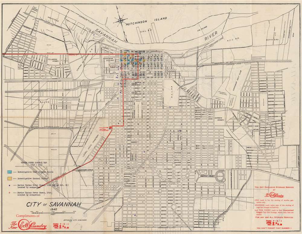 Typhus Fever Control Map 1940 - 1941. - Main View