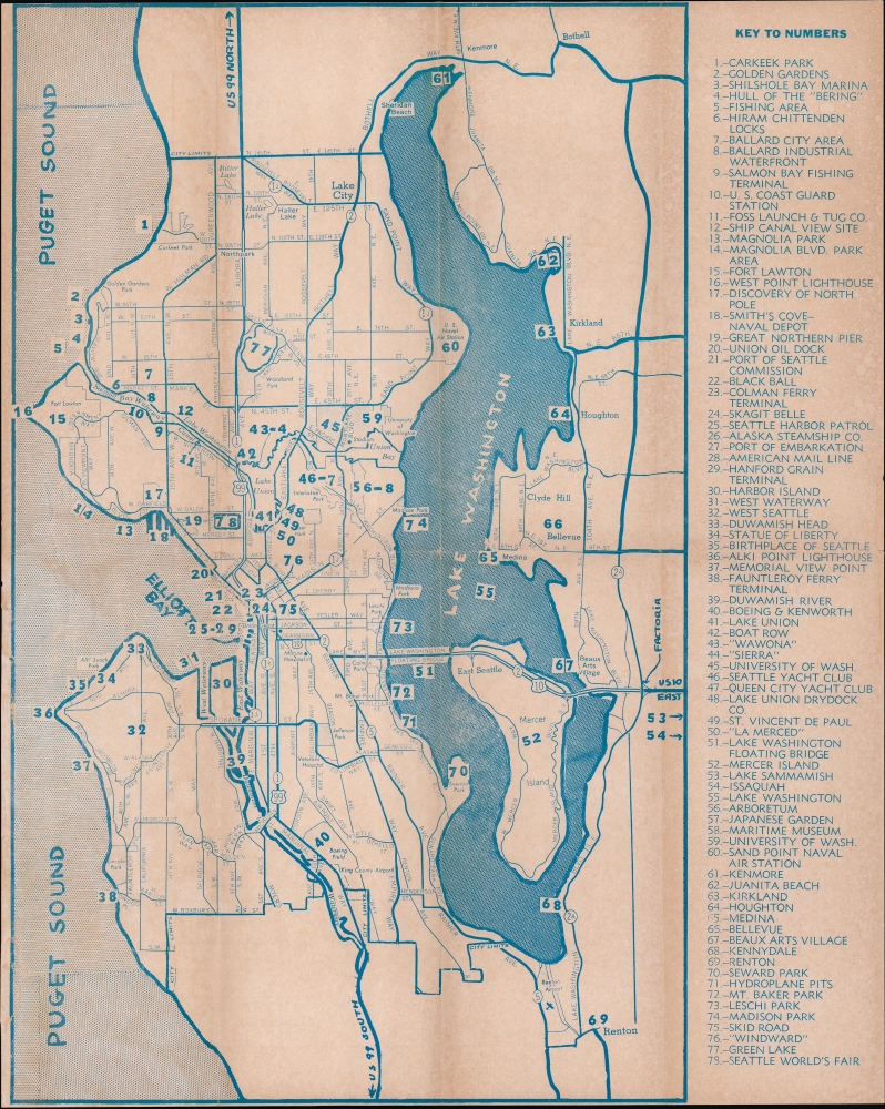 1962 Haydon Map of Seattle, Washington, Century 21 Exposition