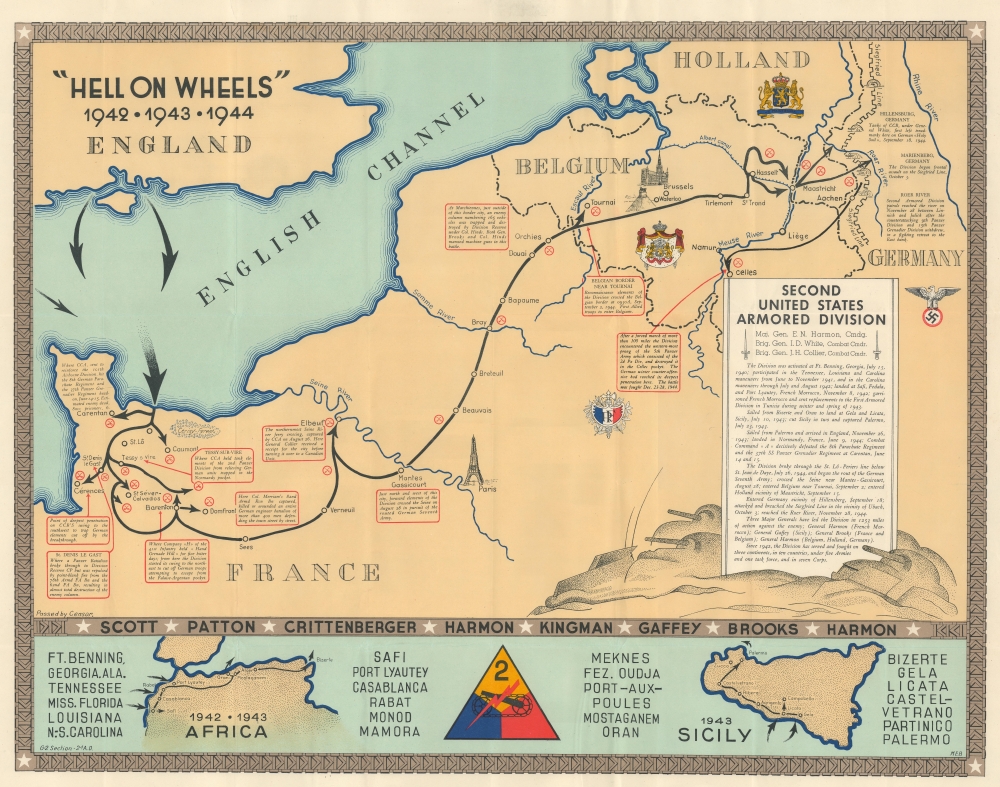 'Hell on Wheels' 1942 - 1943 - 1944. Second United States Armored Division. - Main View