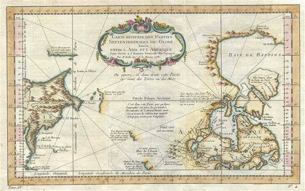 Carte Reduite des Parties Septentrionales du Globe, Situees, Entre l'Ansie et l'Amerique. - Main View