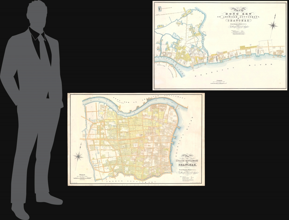 Plan of the English Settlement at Shanghae. / Plan of the Hong Kew (Hong Que.) or American Settlement, at Shanghae. - Alternate View 1