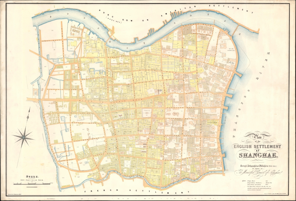 Plan of the English Settlement at Shanghae. / Plan of the Hong Kew (Hong Que.) or American Settlement, at Shanghae. - Alternate View 2