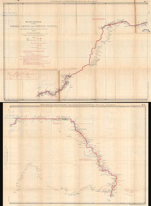 Map of Boundary between Sierra Leone and French Guinea, as demarcated by the Anglo-French Boundary Commission. - Main View