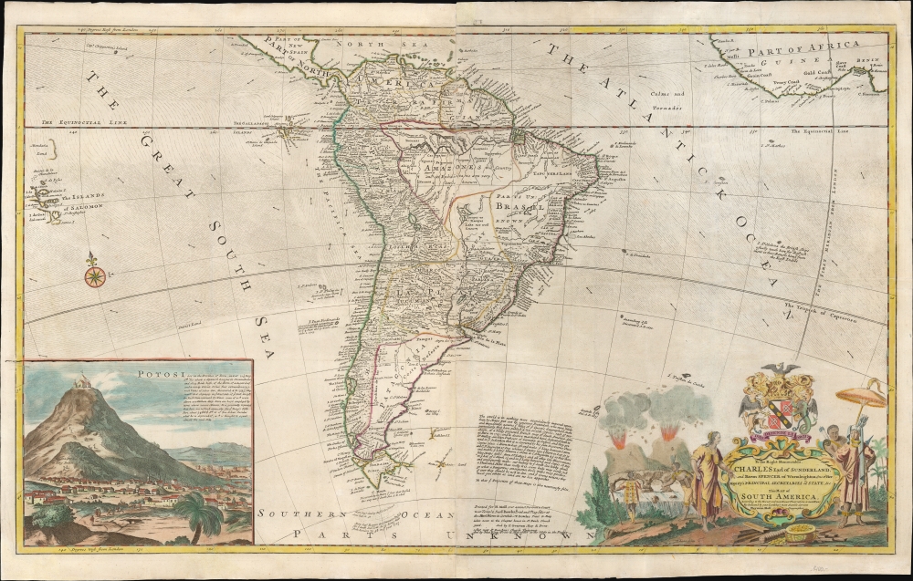 To the Right Honourable Charles Earl of Sunderland and Baron Spencer of Wormleighton... this Map of South America... - Main View