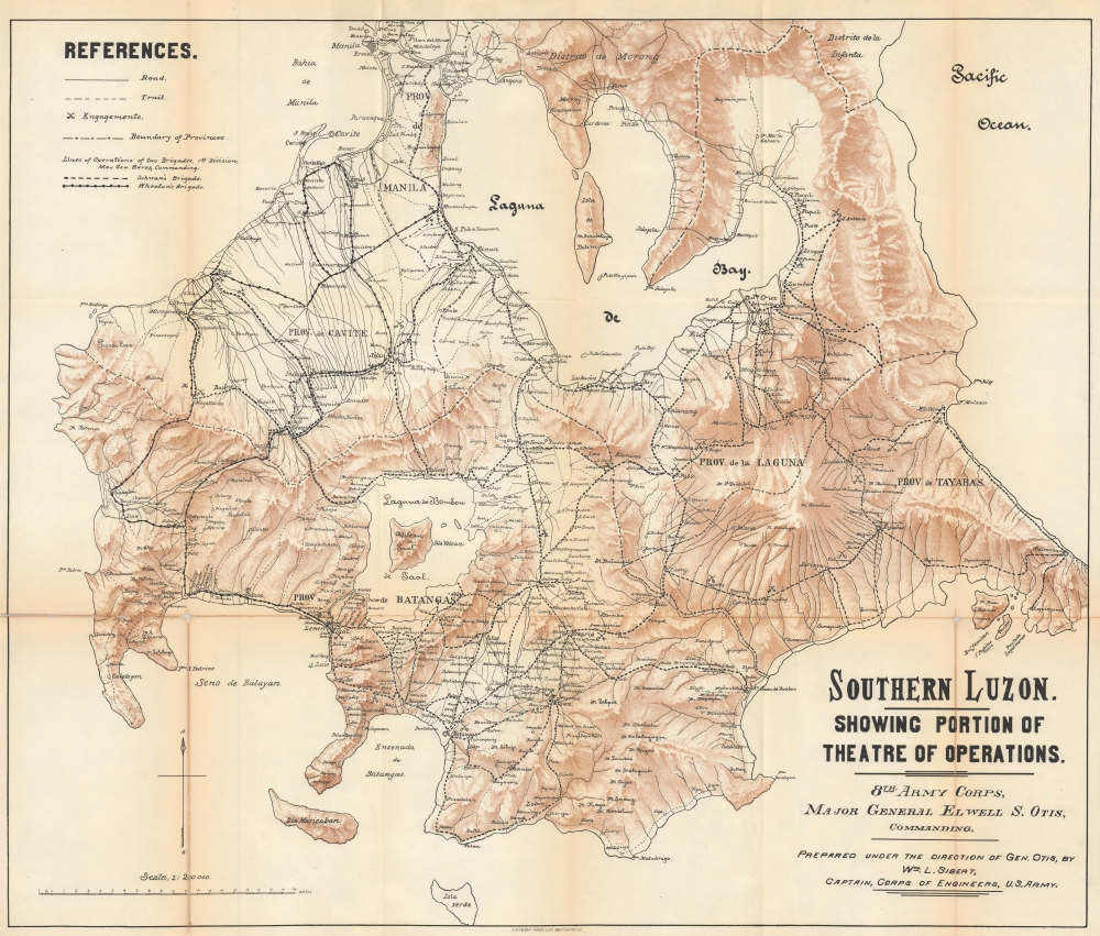 Southern Luzon. Showing Portion of Theater of Operations. 8th Army Corps, Major General Elwell S. Otis, Commanding. - Main View