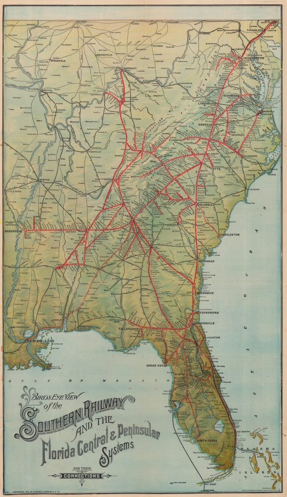 Birds Eye View of the Southern Railway and the Florida Central and Peninsula Systems and Their Connections. - Main View