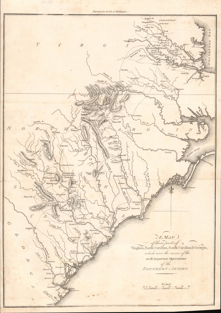 A Map of Those Parts of Virginia, North Carolina, South Carolina and Georgia which were the Scenes of the Most Important Operations of the Southern Armies. - Main View