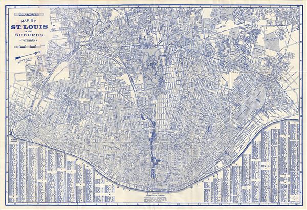 Map of St. Louis and Suburbs.: Geographicus Rare Antique Maps