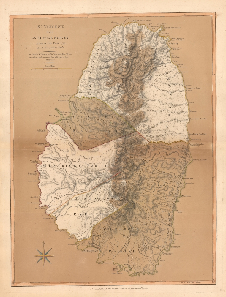 St. Vincent, from an Actual Survey made in the year 1775, after the Treaty with the Caribs. - Main View