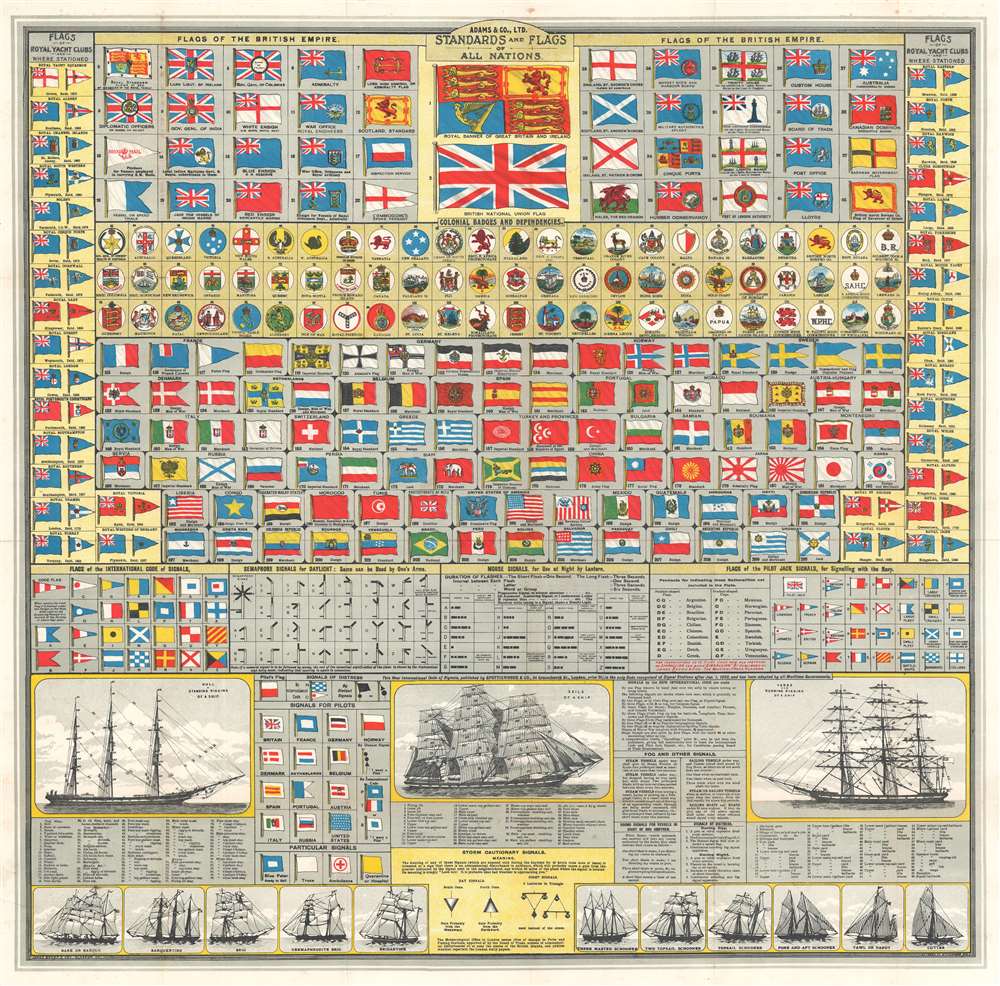 Adams and Co. Ltd. Standards and Flags of All Nations.: Geographicus Rare  Antique Maps