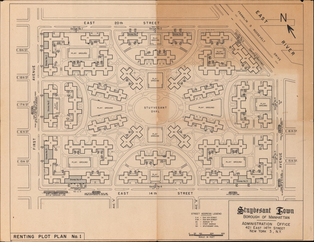 Stuyvesant Town, Borough of Manhattan. Renting Plot Plan No. 1. - Main View