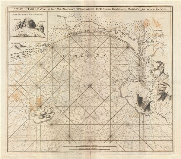 A Plan of Table Bay with the Road of th Cape of Good Hope, from the Dutch Survey Published by Joannes Van Keulen. - Main View