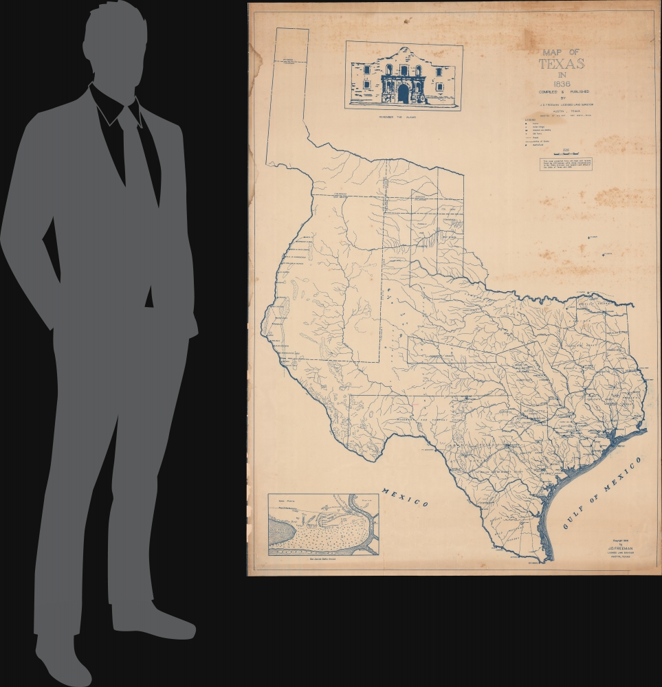 Map of Texas in 1836. - Alternate View 1
