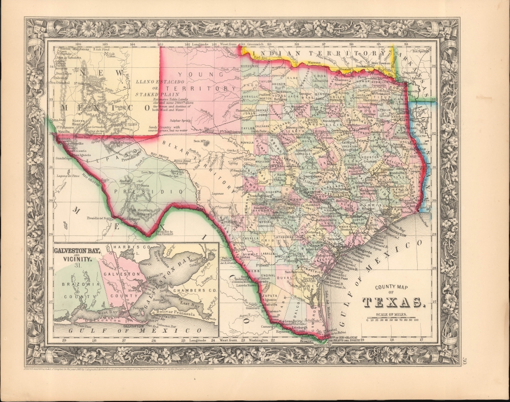 County Map of Texas. - Main View