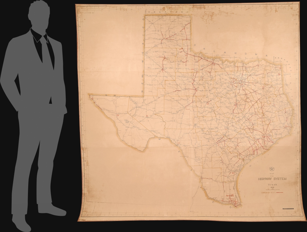 Map of the Highway System o Texas 1932. - Alternate View 1