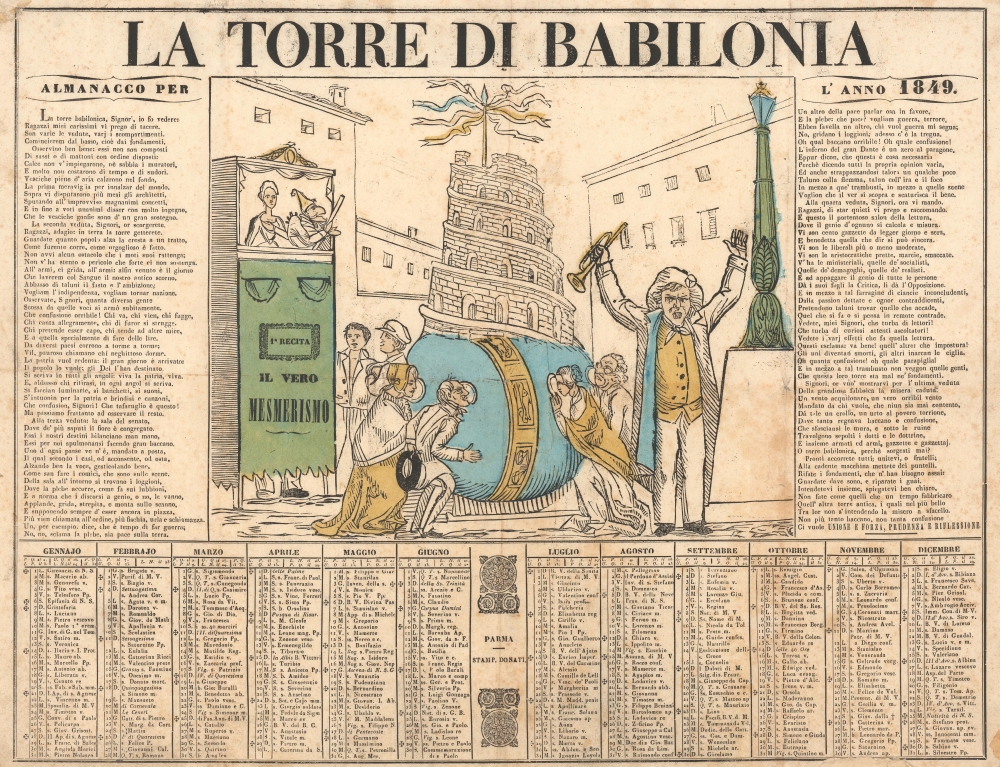 La Torre di Babilonia. Almanacco per l'Anno 1849. - Main View