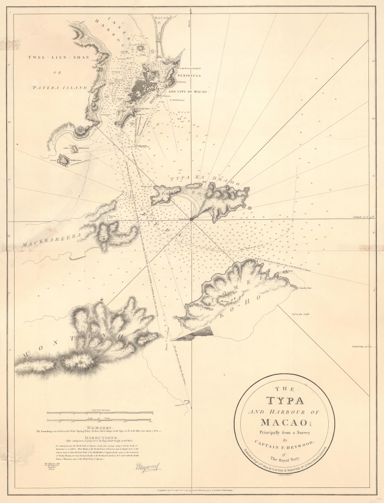 The Typa and Harbour of Macao; Principally from a Survey by Captain P. Heywood, of The Royal Navy. - Main View