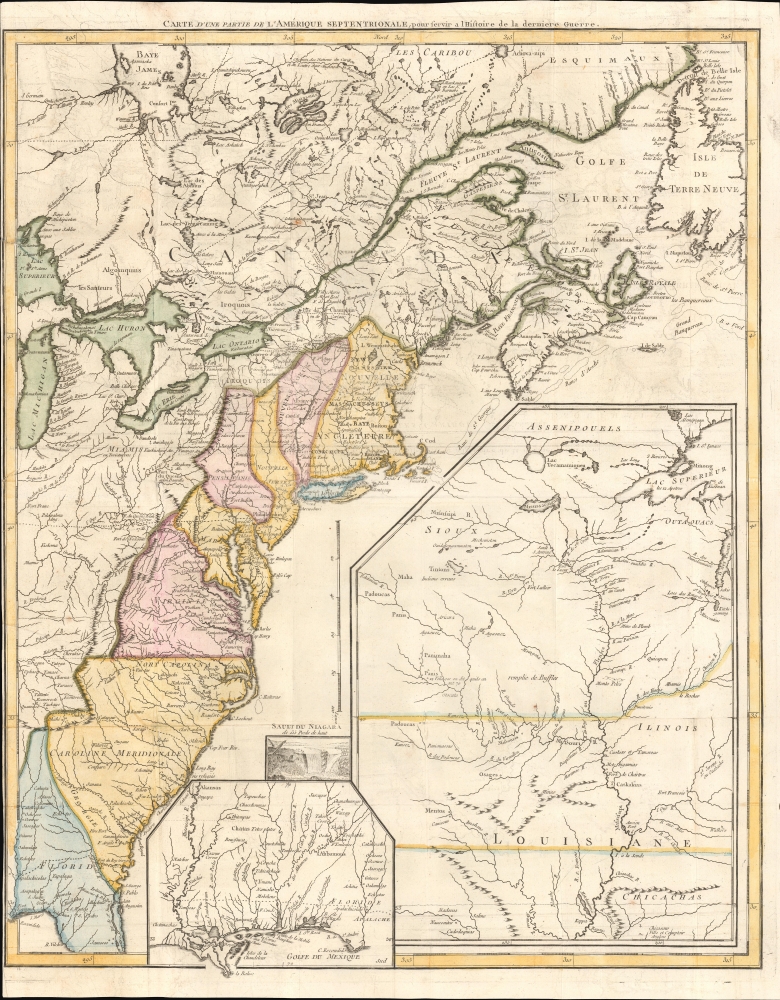 Carte d'une partie de l'Amérique Septentrionale, pour servir à l'histoire de la dernière guerre. - Main View