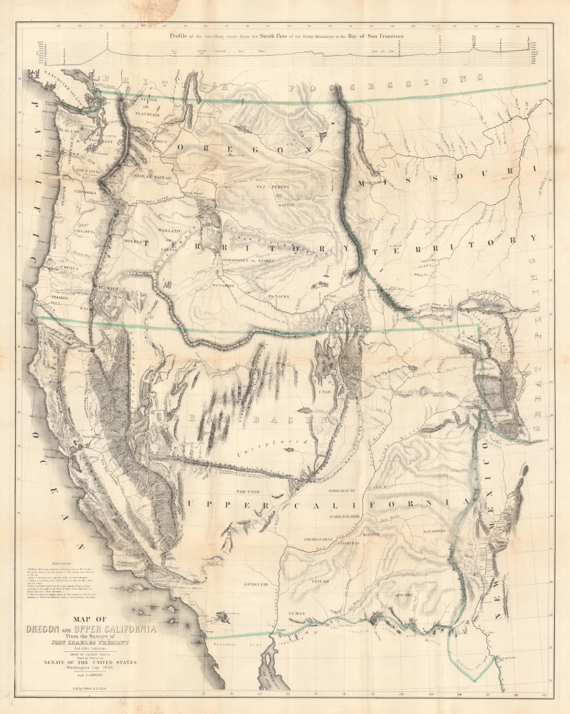 Map of Oregon and Upper California From the Surveys of John Charles Frémont. - Main View