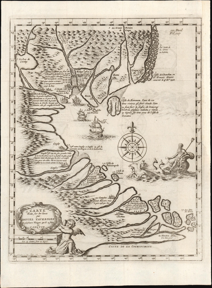 A Carte Faite sur les Lieux part Daniel Tavernier in plusieurs Voiages qu il a fait au Tonquin. - Main View