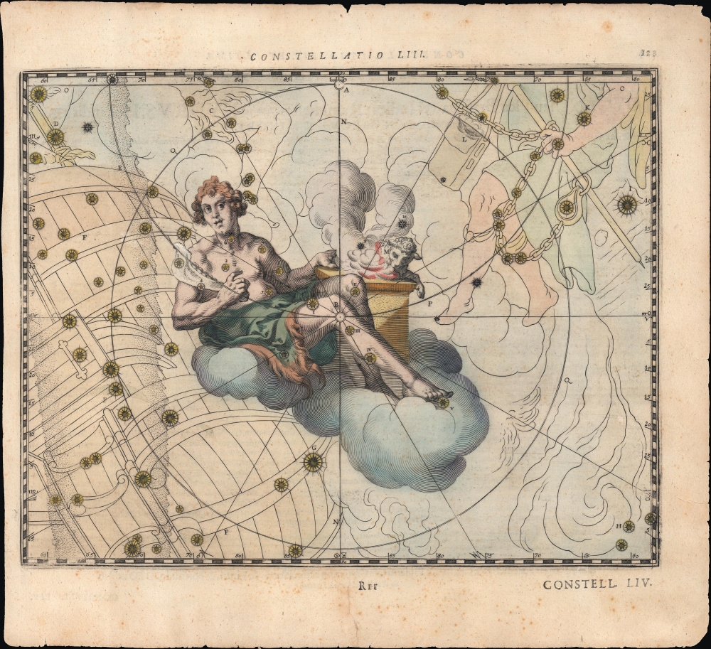 1627 Schiller Star Chart of the Volans and Dorado Constellations