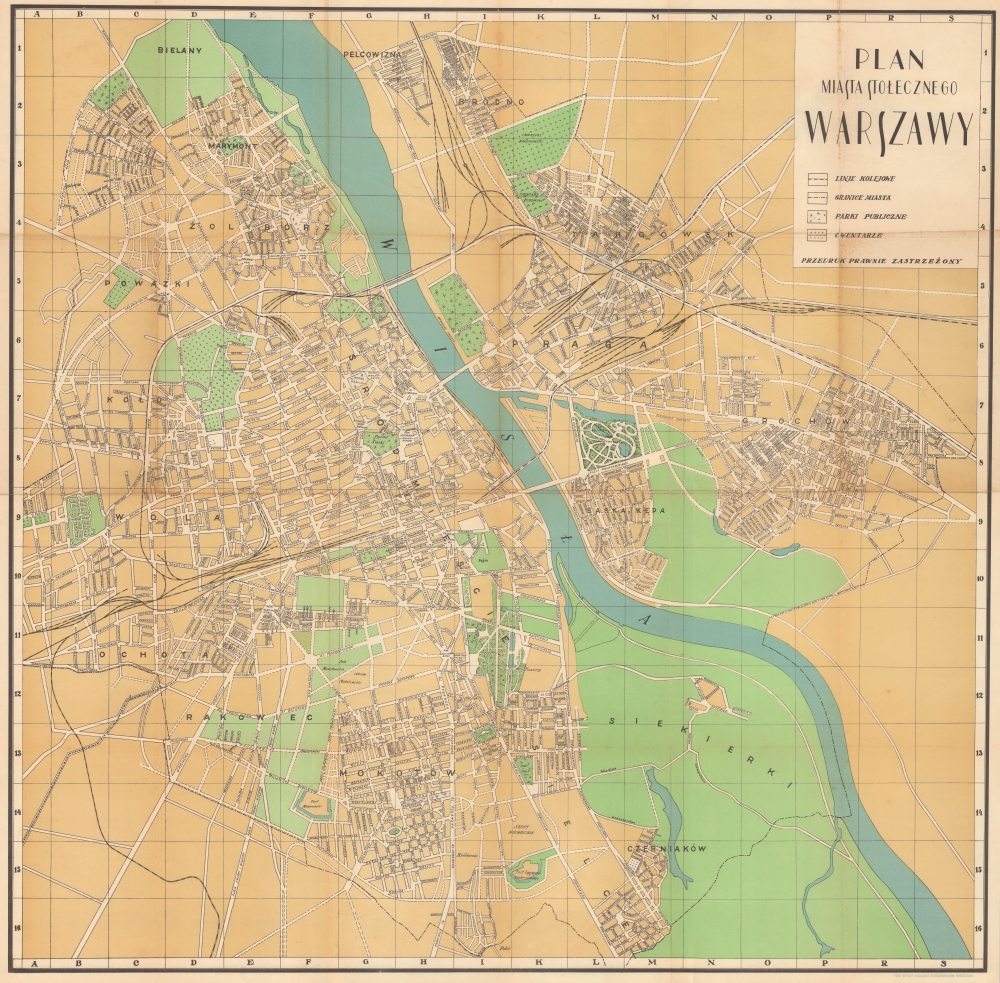 Plan miasta stołecznego Warszawy / [Map of the capital city of Warsaw]. - Main View