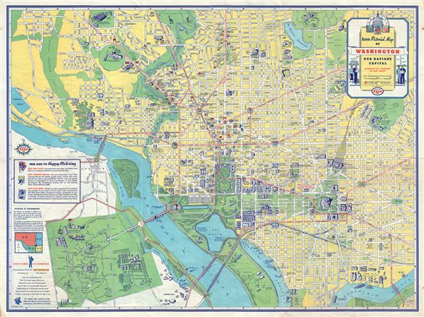Esso Pictorial Map of Washington Our Nation's Capital. - Main View