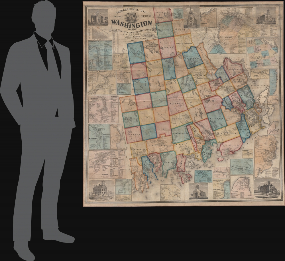 Topographical Map of the County of Washington Maine From Actual Surveys under the Direction of H. F. Walling. - Alternate View 1