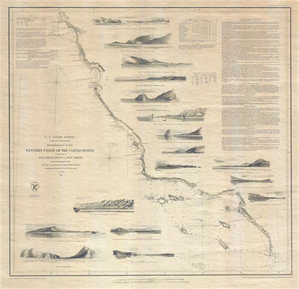 Reconnaissance of the Western Coast of the United States (Lower Sheet) San Francisco to San Diego. - Main View