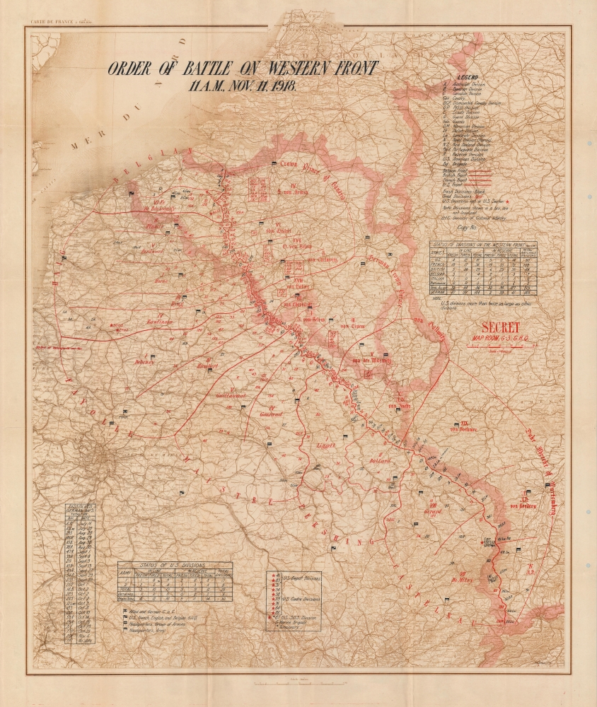 Order of Battle on Western Front 11 A.M., Nov. 11, 1918. - Main View