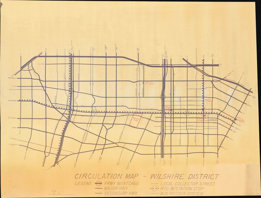 1971 Los Angeles Planning Map of Western L. A. w/ Unbuilt Freeways