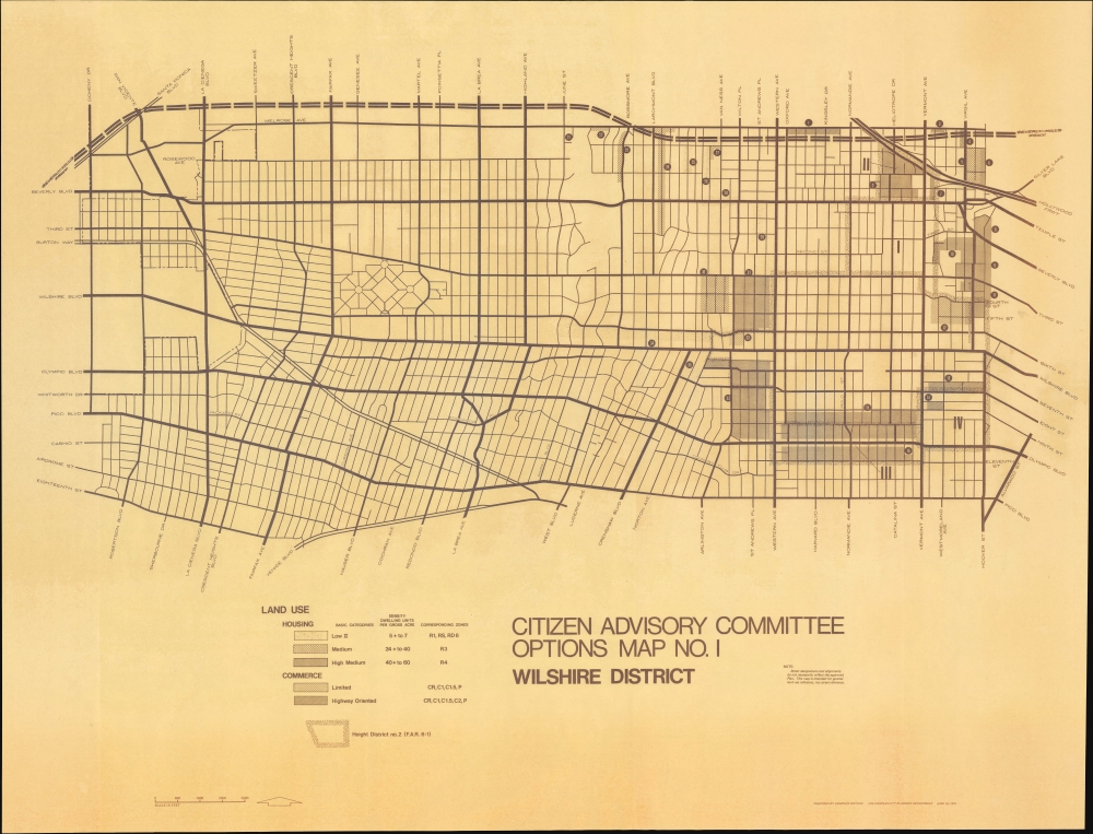 1975 Los Angeles Planning Map of Western L. A. w/ Cancelled Freeway