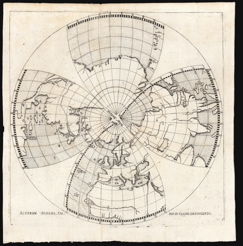 Novum orbis terrarum schema, in plano sic descriptum, ut graduumtum circa polos dilatatio, tum circa aequatorem coarctatio excludatur. - Alternate View 2