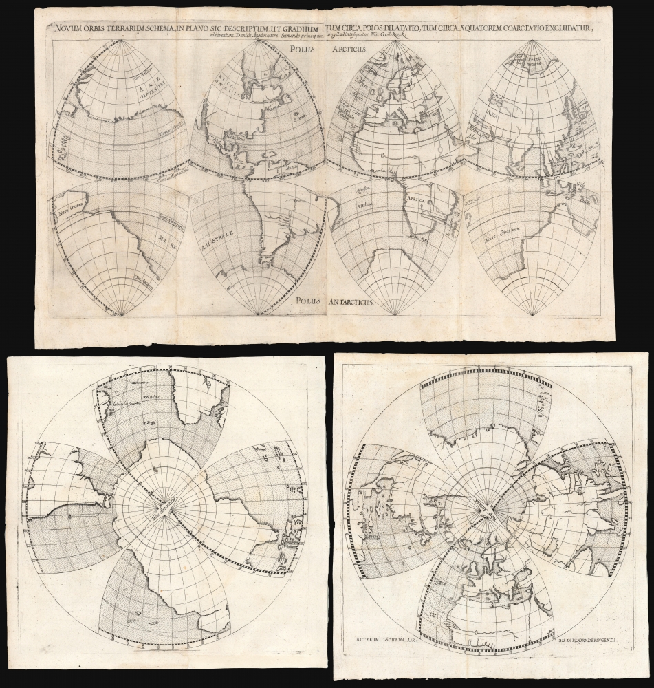 Novum orbis terrarum schema, in plano sic descriptum, ut graduumtum circa polos dilatatio, tum circa aequatorem coarctatio excludatur. - Main View