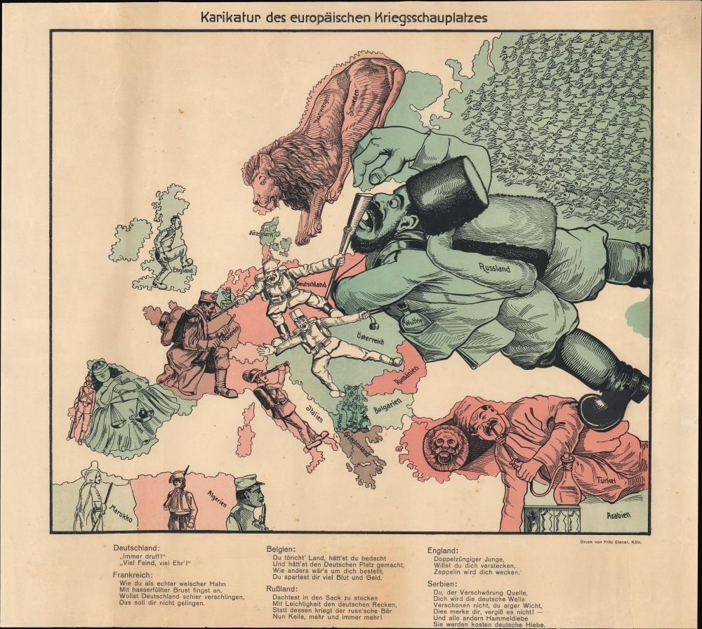 Karikatur des Europäischen Kriegsschauplatzes. - Main View