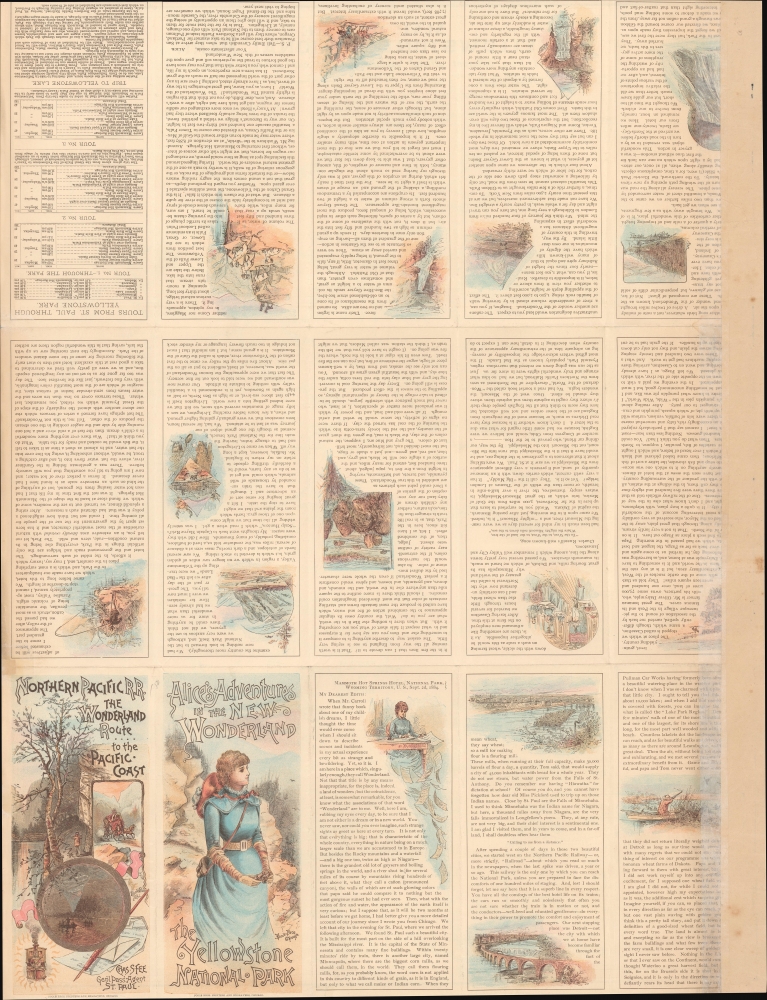 Map of the Yellowstone National Park. / Northern Pacific R.R. The Wonderland Route to the Pacific Coast / Alice's Adventures in the New Wonderland The Yellowstone National Park. - Alternate View 1