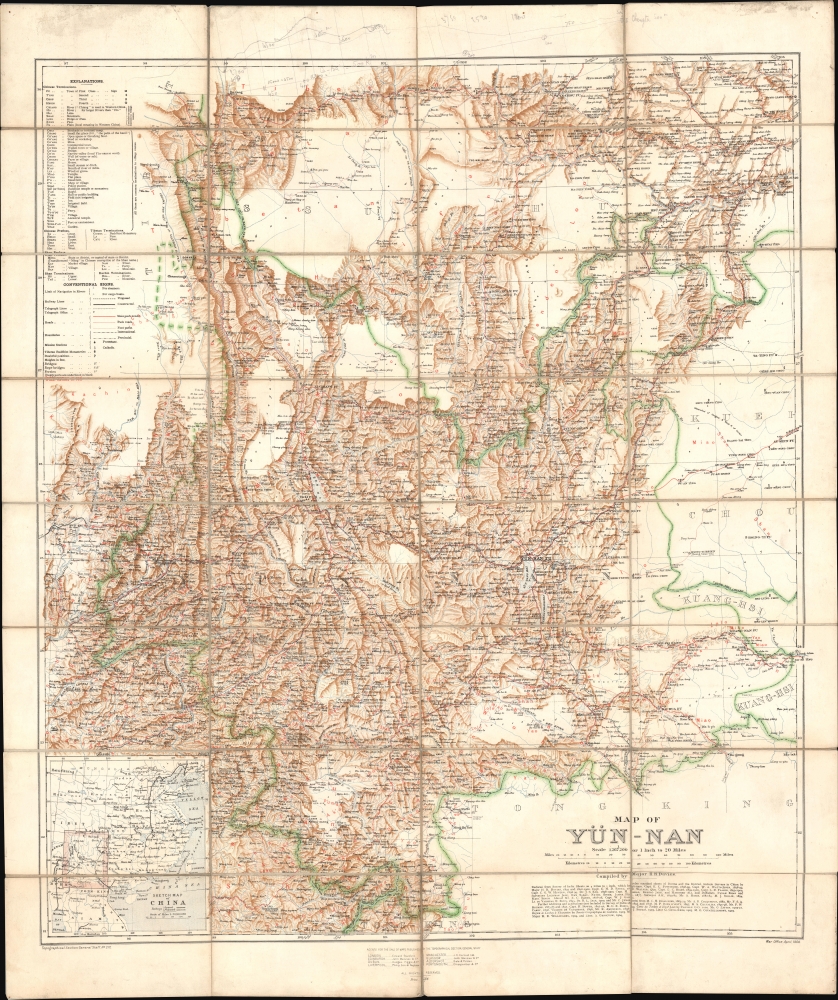 Map of Yün-nan. Topographical Section General Staff, No. 2112. - Main View