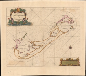 1685 Roggeveen Map of Bermuda (First Nautical Chart of Bermuda)