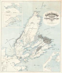 1873 Gisborne / Hill Mining Map and Chart of Cape Breton Island, Nova Scotia