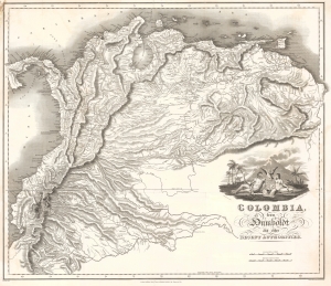 1823 Zea Map of Gran Colombia: Colombia, Venezuela, Ecuador, Panama