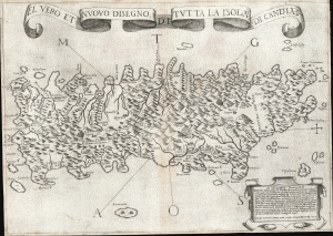 1564 Camocio and Forlani Map of Crete, Greece