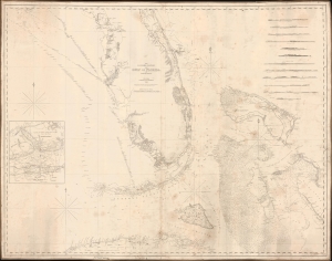 1848 Edmond Blunt Nautical Chart or Map of Florida and the Bahama Banks