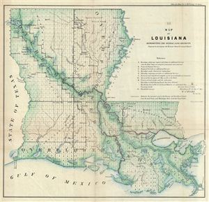 (H) Map of Louisiana Representing the Several Land Districts ...