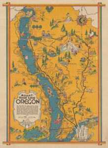 1932 Gillespie Pictorial Map of the Mount Hood Loop, Oregon