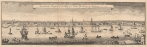 1761 London Magazine View of New York City, New York (after William Burris)