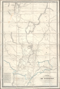 1863 De Brayer Large-Scale Case Map of Paraguay